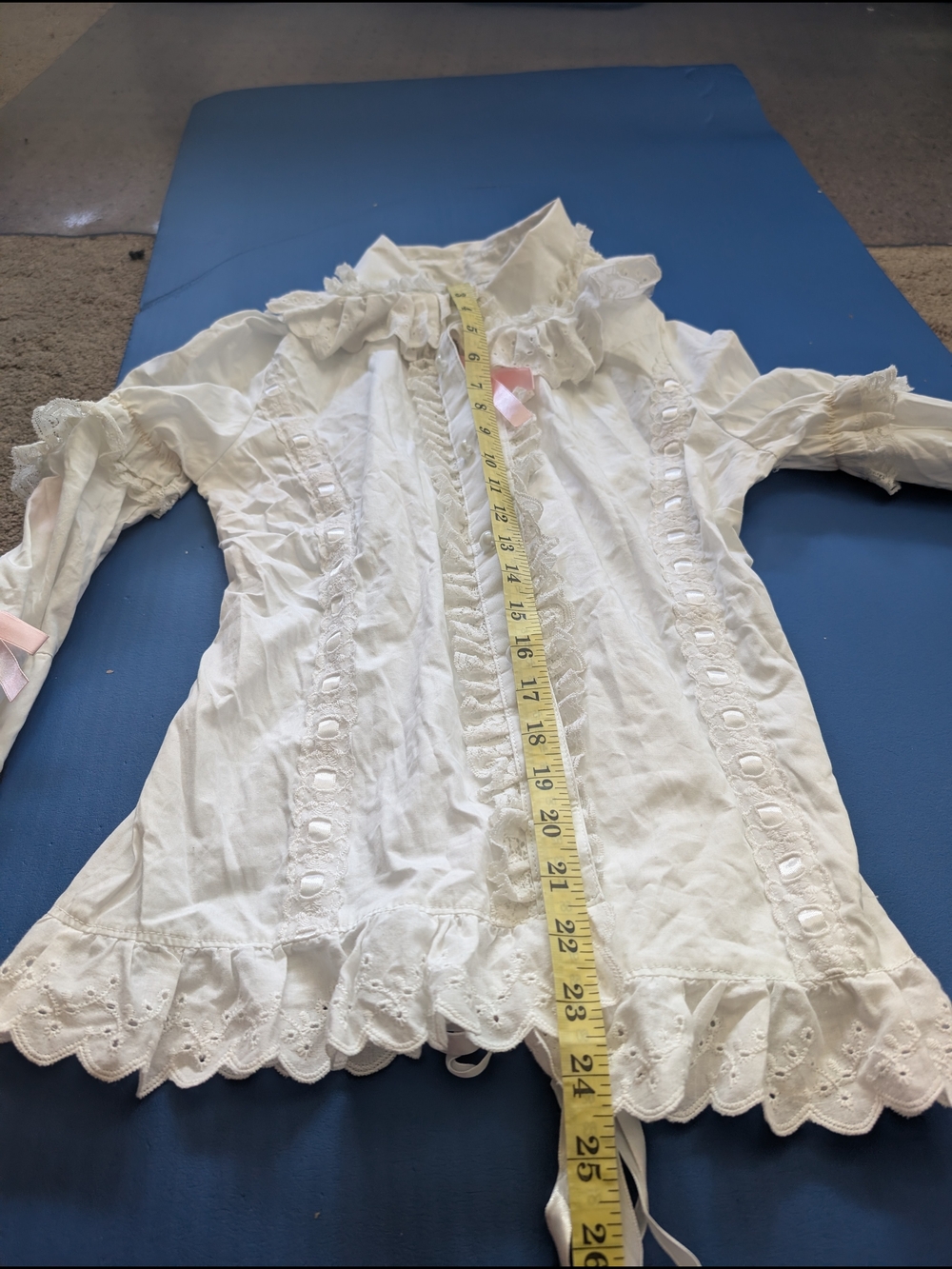 Victorian-Inspired Ruffled White Women's Blouse - Picture 3 of 14